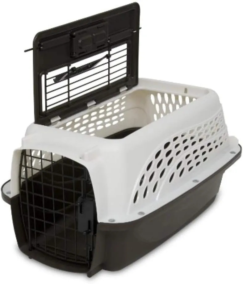 Petmate Dog Crates for Small Dogs & Cat Carriers, Two-Door Plastic Pet Kennel, Top & Front Loading, Made in USA, 19", White
