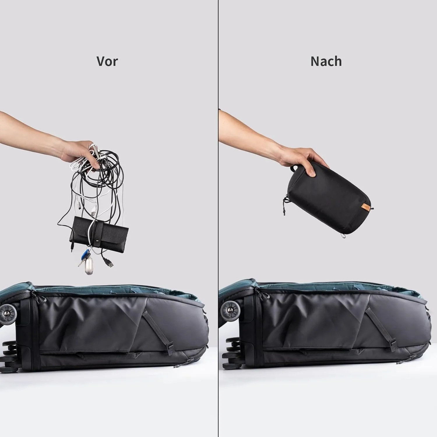 PGYTECH Travel Tech Organizer, Waterproof Tech Pouch, Electronics Accessories Organizer Travel Carrying Case, Organizer Bag for Cables, Cord, Phone Batteries, Charger,Photography SD Card, Green