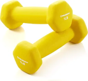 Philosophy Gym Set of 2 Neoprene Dumbbell Hand Weights, Hexagon Shape