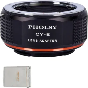 PHOLSY Lens Mount Adapter Manual Focus: Compatible with Contax/Yashica (C/Y) Lens to Sony E (NEX) Camera Body
