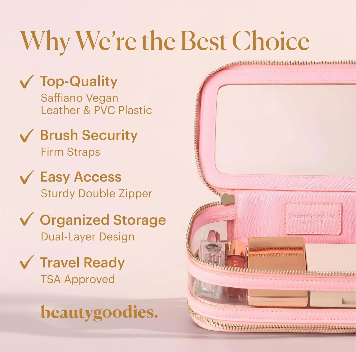 Pink Makeup Bag Organizer, Cosmetic Bag, Toiletry Bag for Women Makeup Pouch, Travel Makeup Bag Small Makeup Bag for Purse Pouch Bags
