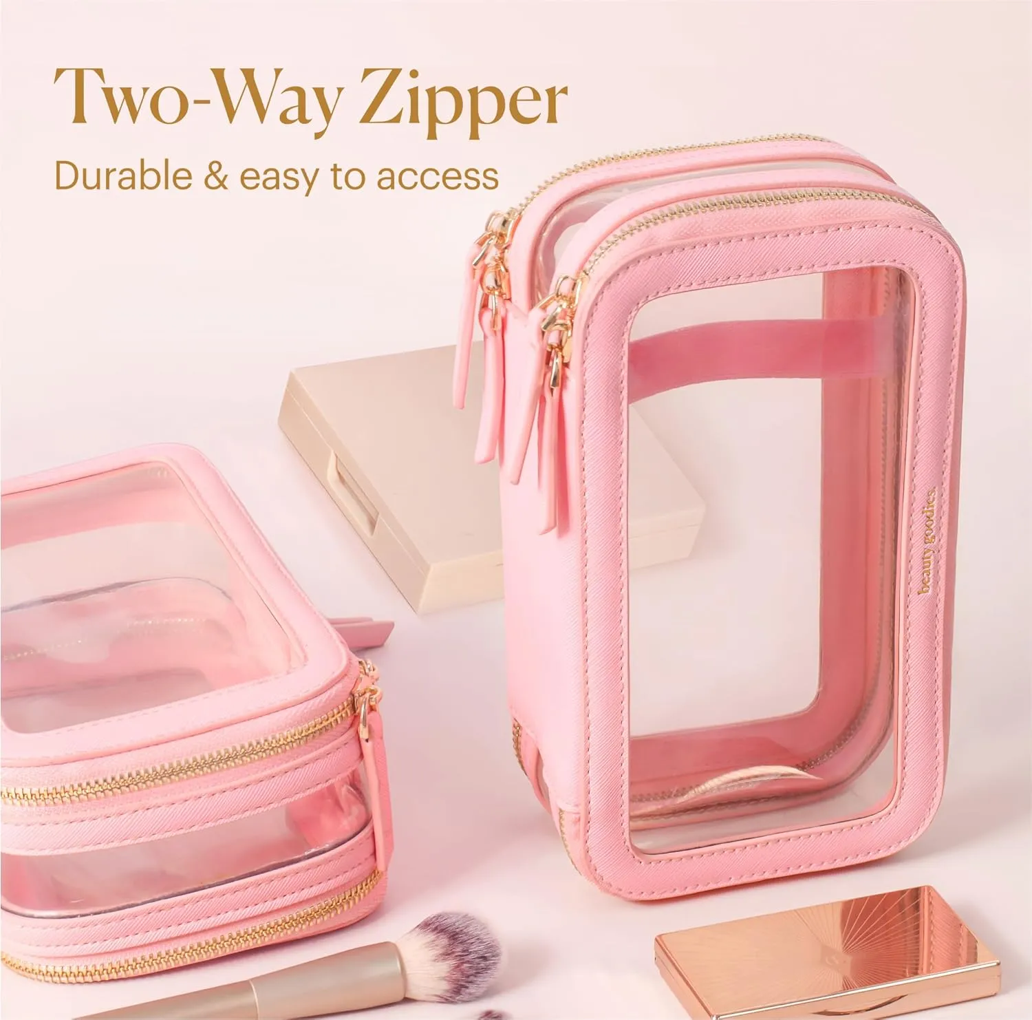Pink Makeup Bag Organizer, Cosmetic Bag, Toiletry Bag for Women Makeup Pouch, Travel Makeup Bag Small Makeup Bag for Purse Pouch Bags