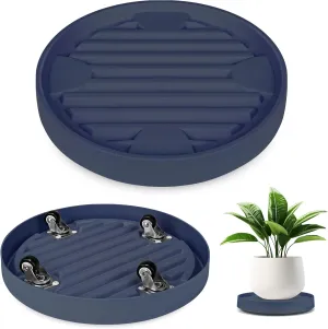Plant Caddy with Hidden Wheels, 4 Invisible Caters, Rolling Plants Stand with Wheel Dolly, Wheeled Planter Roller Base, Indoor Pots Holder Tray Plants Pallet, 12Inch, Grey, 2Pack