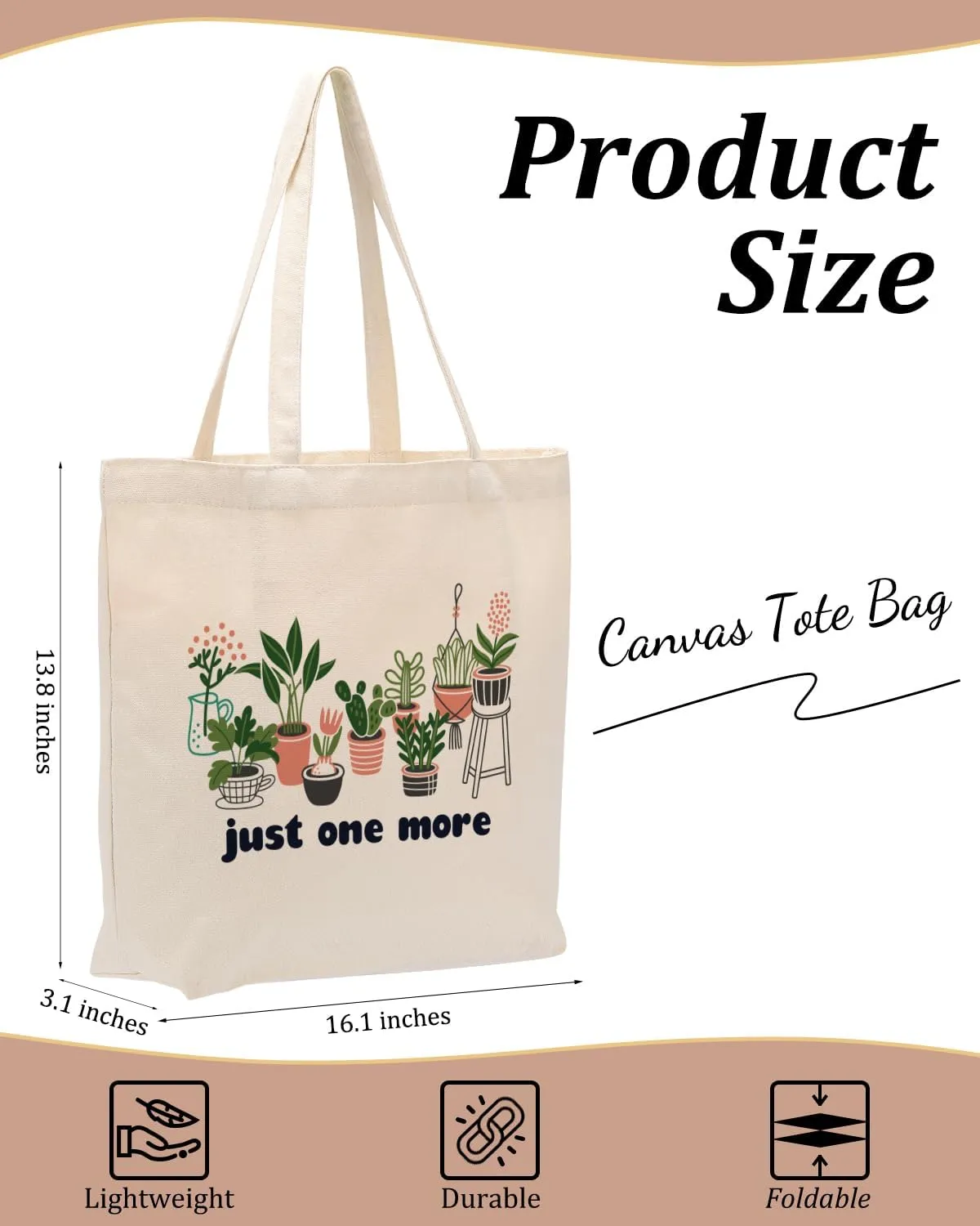 Plant Gifts Plant Lover Gifts Gardener Gifts Plant Lady Grocery Shopping Canvas Tote Bag for Christmas Birthday