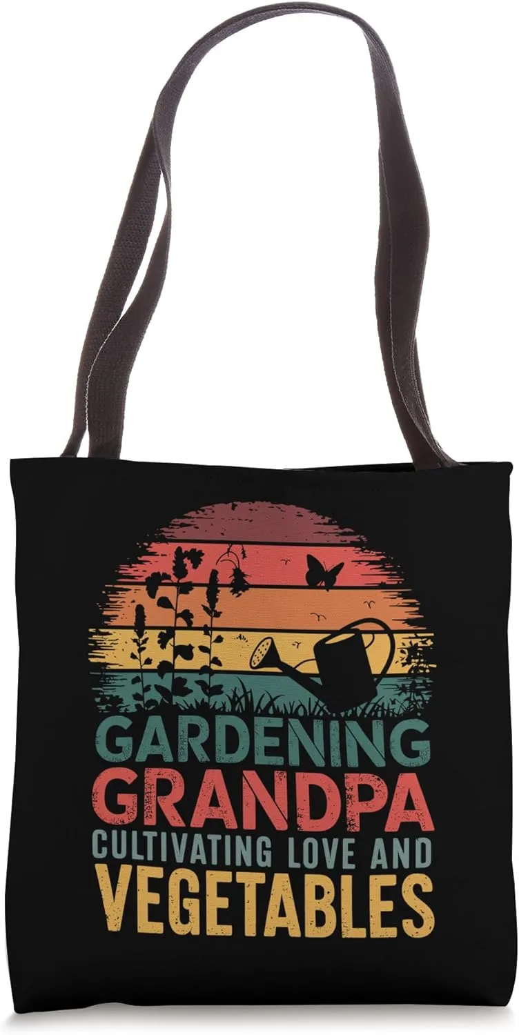 Plant Lover Gardener Grandpa And Green Thumb Gardening Tote Bag