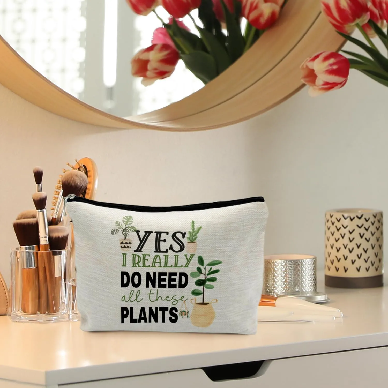 Plant Lover Makeup Bag - Plant Lady & Mom Gifts, Gardening & Funny Gardener Gifts - Cosmetic & Toiletry Bag
