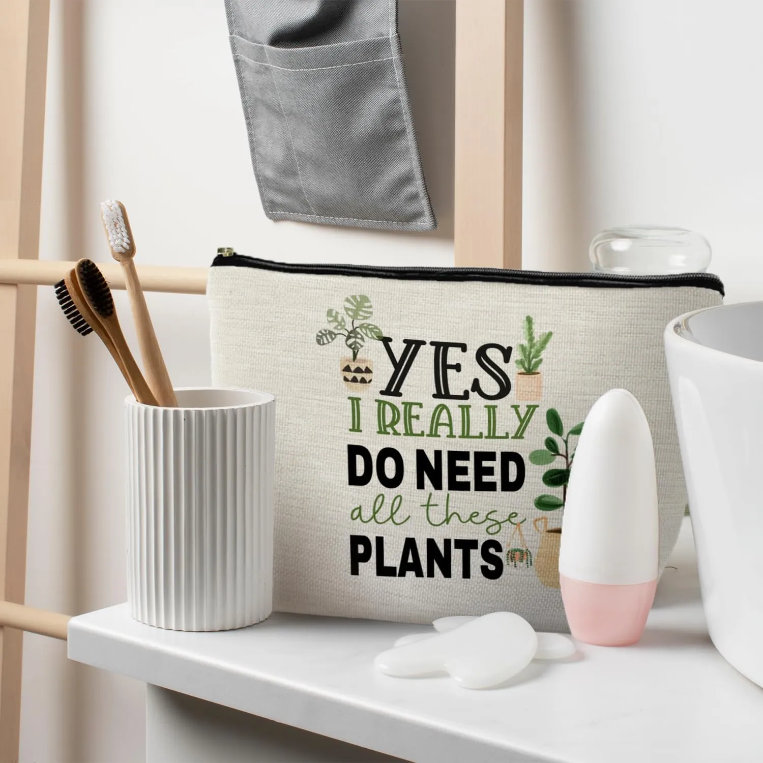 Plant Lover Makeup Bag - Plant Lady & Mom Gifts, Gardening & Funny Gardener Gifts - Cosmetic & Toiletry Bag