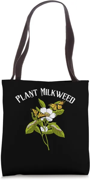 Plant Milkweed Monarch Butterfly Caterpillar Tote Bag