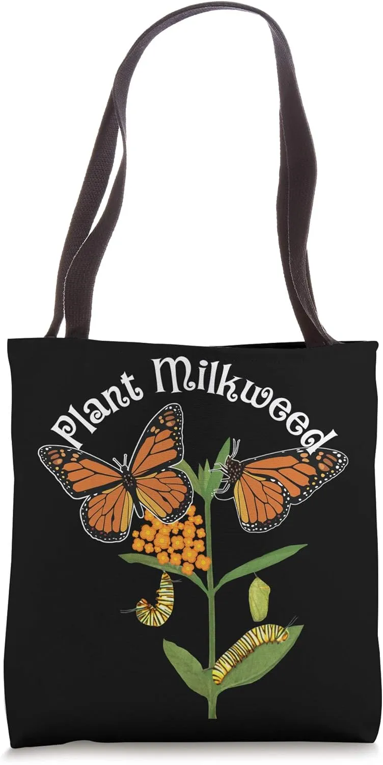 Plant Milkweed Monarch Butterfly Gift Caterpillar Monarch Tote Bag