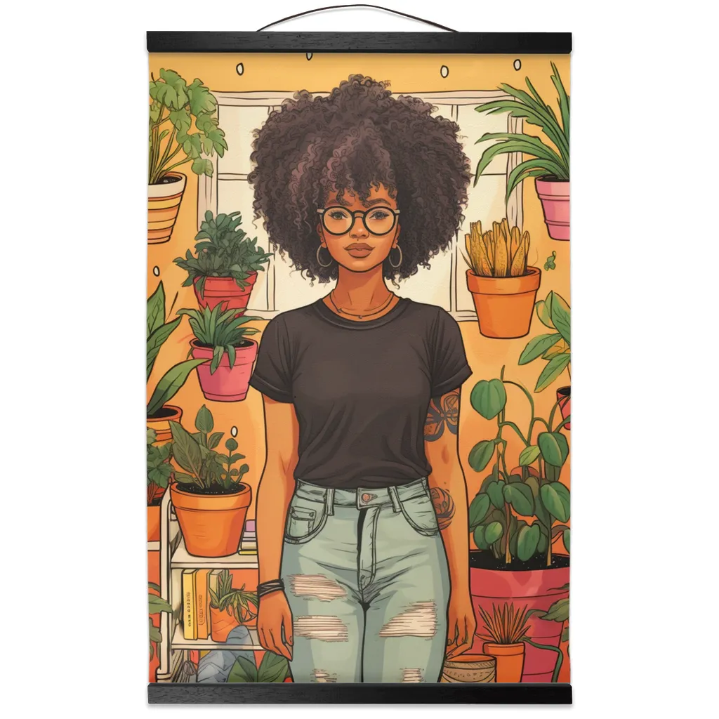 Plant Mom Collection | Tequlia Sunrise | Hanging Canvas Prints | Black Woman | By Her Beloved Plant Babies |