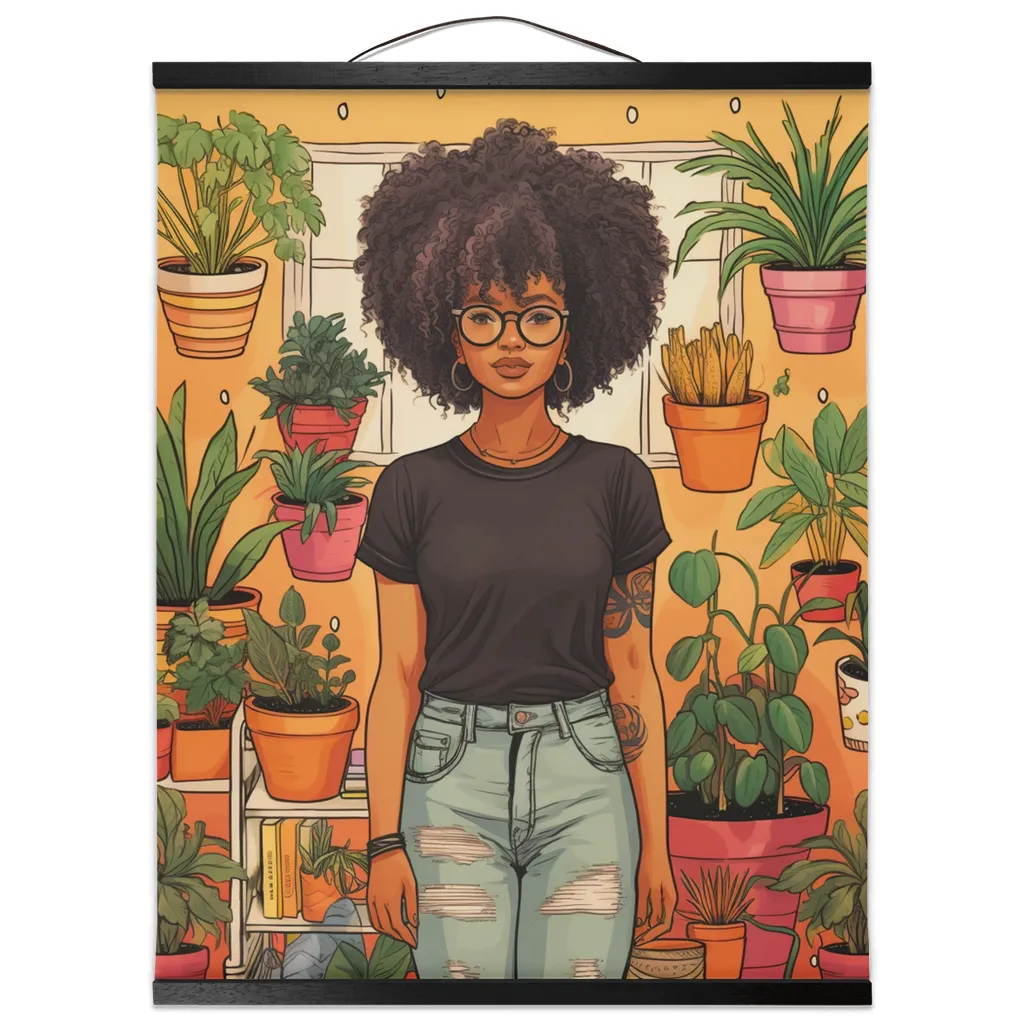 Plant Mom Collection | Tequlia Sunrise | Hanging Canvas Prints | Black Woman | By Her Beloved Plant Babies |