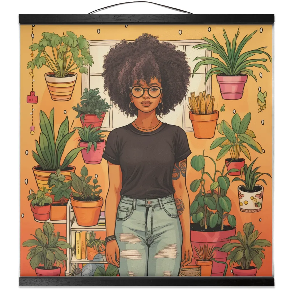 Plant Mom Collection | Tequlia Sunrise | Hanging Canvas Prints | Black Woman | By Her Beloved Plant Babies |