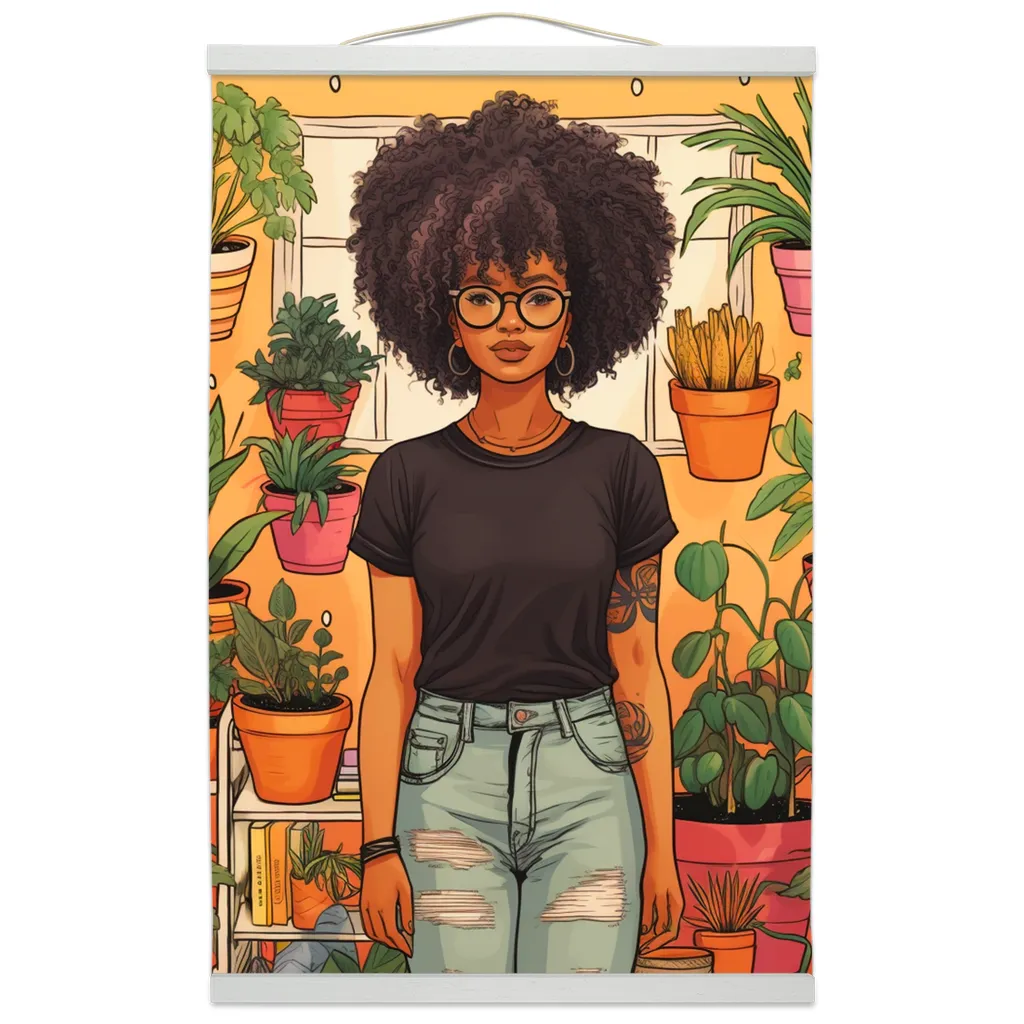 Plant Mom Collection | Tequlia Sunrise | Hanging Canvas Prints | Black Woman | By Her Beloved Plant Babies |
