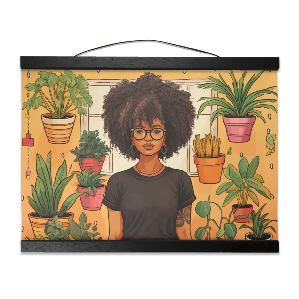 Plant Mom Collection | Tequlia Sunrise | Hanging Canvas Prints | Black Woman | By Her Beloved Plant Babies |