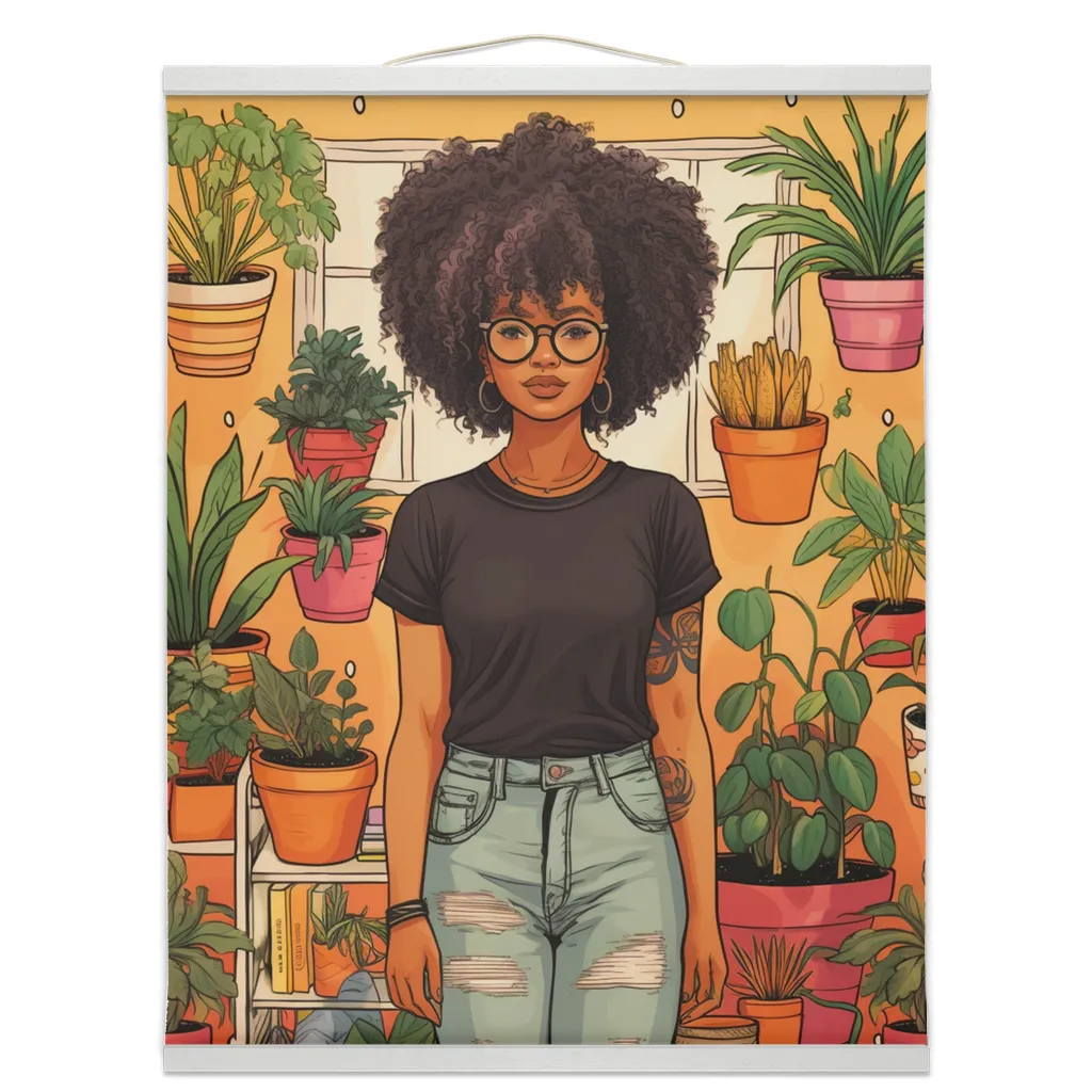 Plant Mom Collection | Tequlia Sunrise | Hanging Canvas Prints | Black Woman | By Her Beloved Plant Babies |