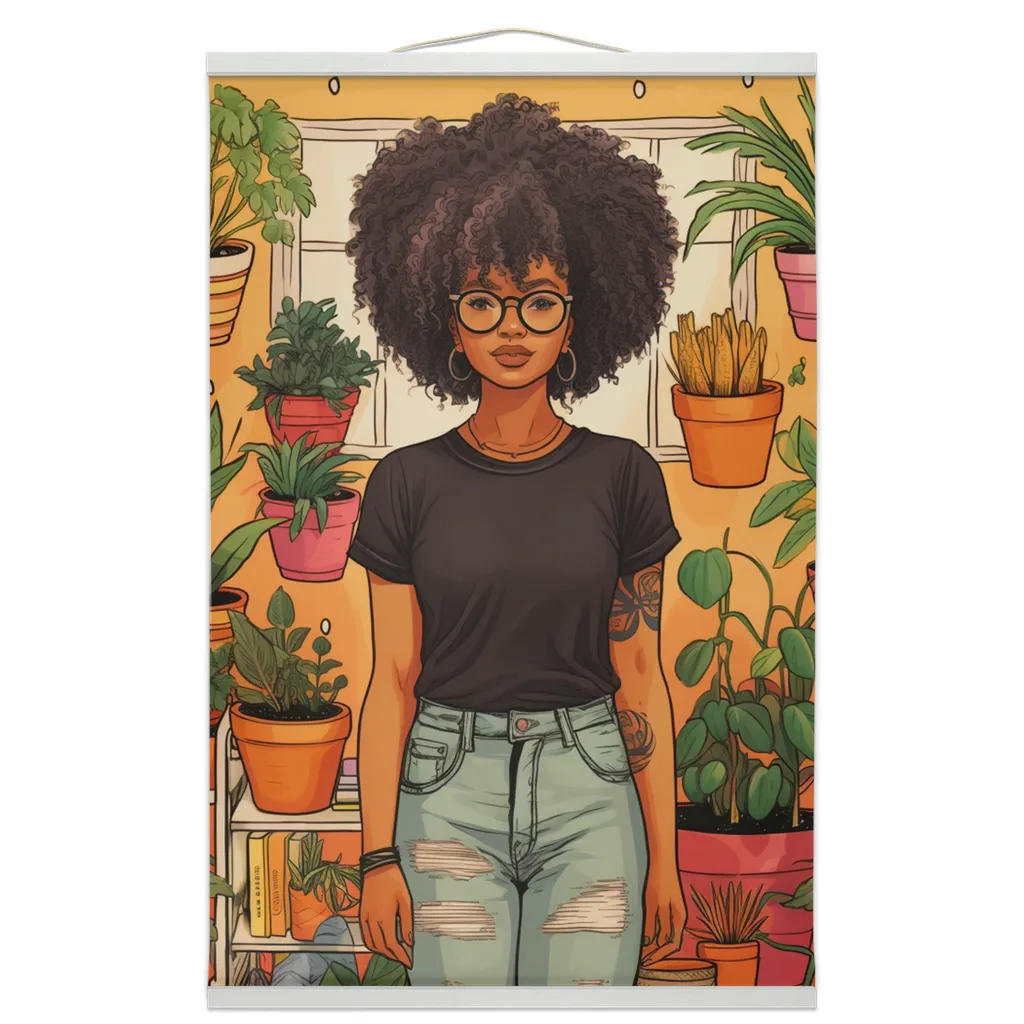 Plant Mom Collection | Tequlia Sunrise | Hanging Canvas Prints | Black Woman | By Her Beloved Plant Babies |