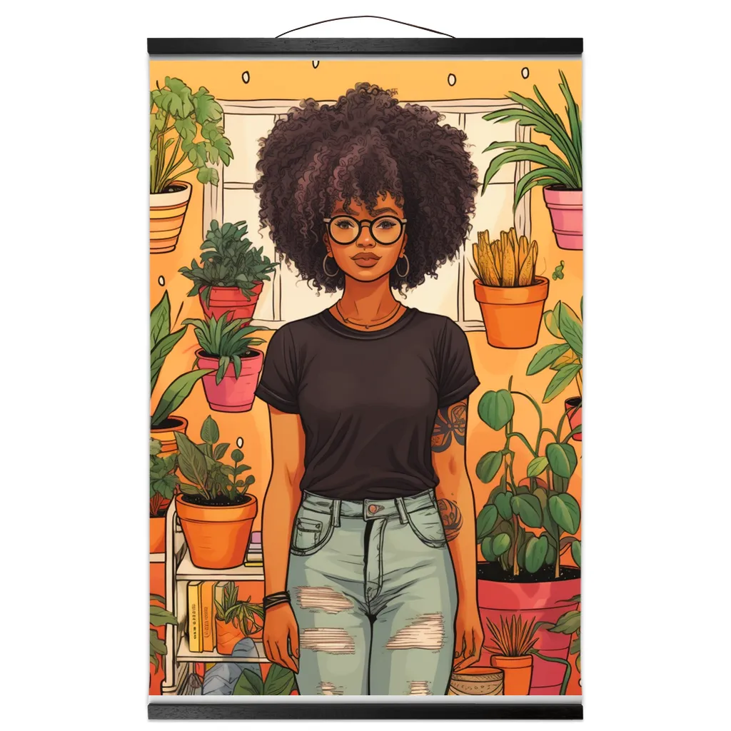 Plant Mom Collection | Tequlia Sunrise | Hanging Canvas Prints | Black Woman | By Her Beloved Plant Babies |