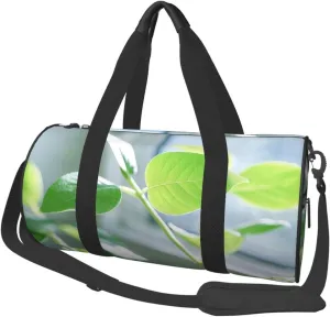 Plant Print Round Large Capacity Travel Luggage Bags,Men's and Women's Hand-Held Travel Clothing Bags