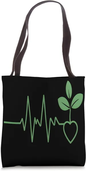 Plant Pulse Heartbeat Minimalist Tote Bag