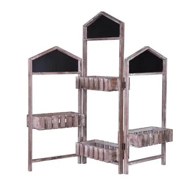 Plant Stand: Solid Wood 4 Shelves Plant Stand