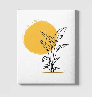 Plants By Sun White Canvas Wall Art 35x40cm