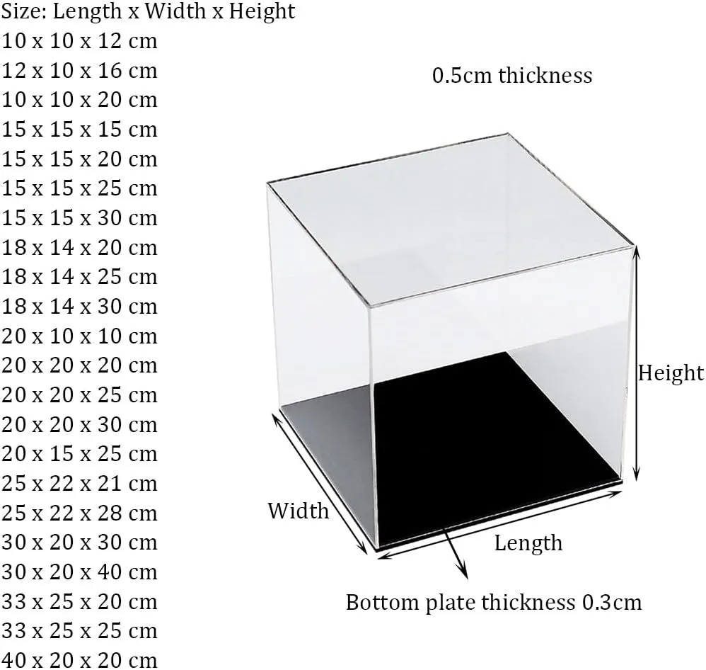 Plastics Storage Display Box, Stackable Toys Favors Organizer Container, Assembly Required Acrylic Showcase for Model Cars(33 x 25 x 25 cm)