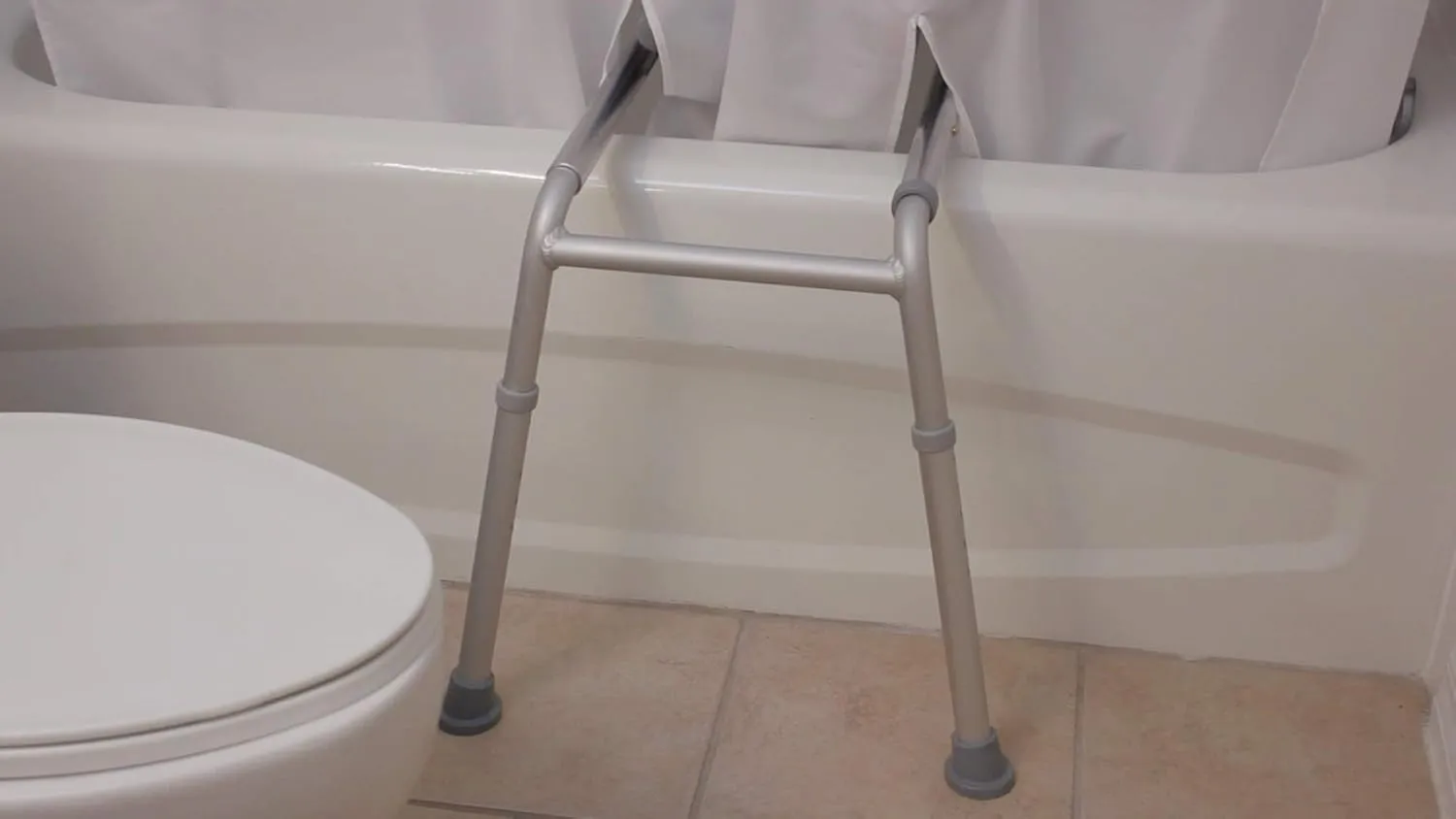 Platinum Health BenchMate Split Shower Curtain for Bath Transfer Benches - Beautiful Designer Fabric, Premium Quick-Attach System, It Helps to Keep Water Off The Floor. (Chamonix White)