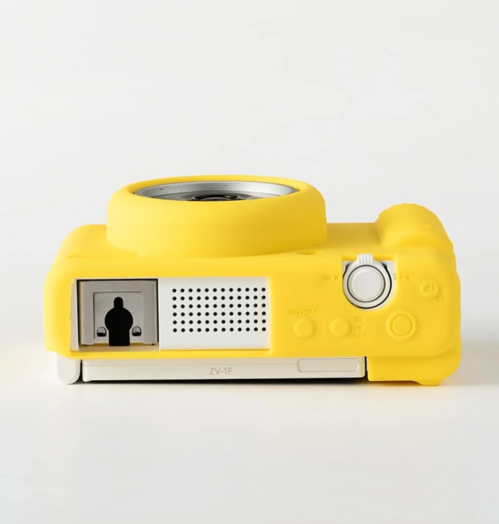 Pocoukate Case for Sony ZV-1F, ZV-1 II/ZV-1M2 Vlog Camera, ZV1F Camera Silicone Cover, Anti-Scratch Slim Fit Soft with ZV1 F Screen Protector- Yellow Skin