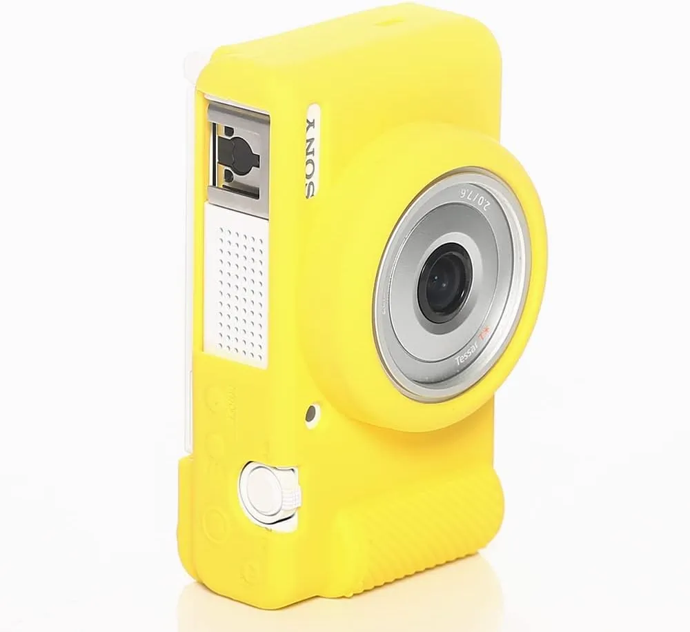 Pocoukate Case for Sony ZV-1F, ZV-1 II/ZV-1M2 Vlog Camera, ZV1F Camera Silicone Cover, Anti-Scratch Slim Fit Soft with ZV1 F Screen Protector- Yellow Skin