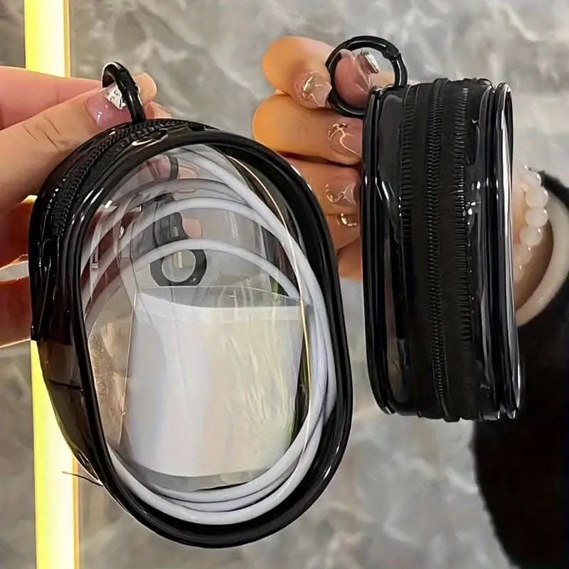 Portable PVC Cable Organizer-Transparent Multifunctional Electronics Pouch