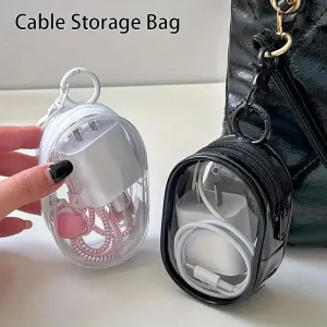 Portable PVC Cable Organizer-Transparent Multifunctional Electronics Pouch