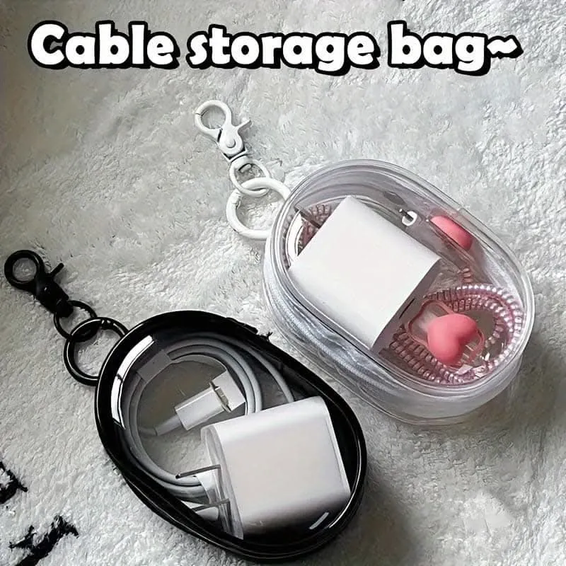 Portable PVC Cable Organizer-Transparent Multifunctional Electronics Pouch