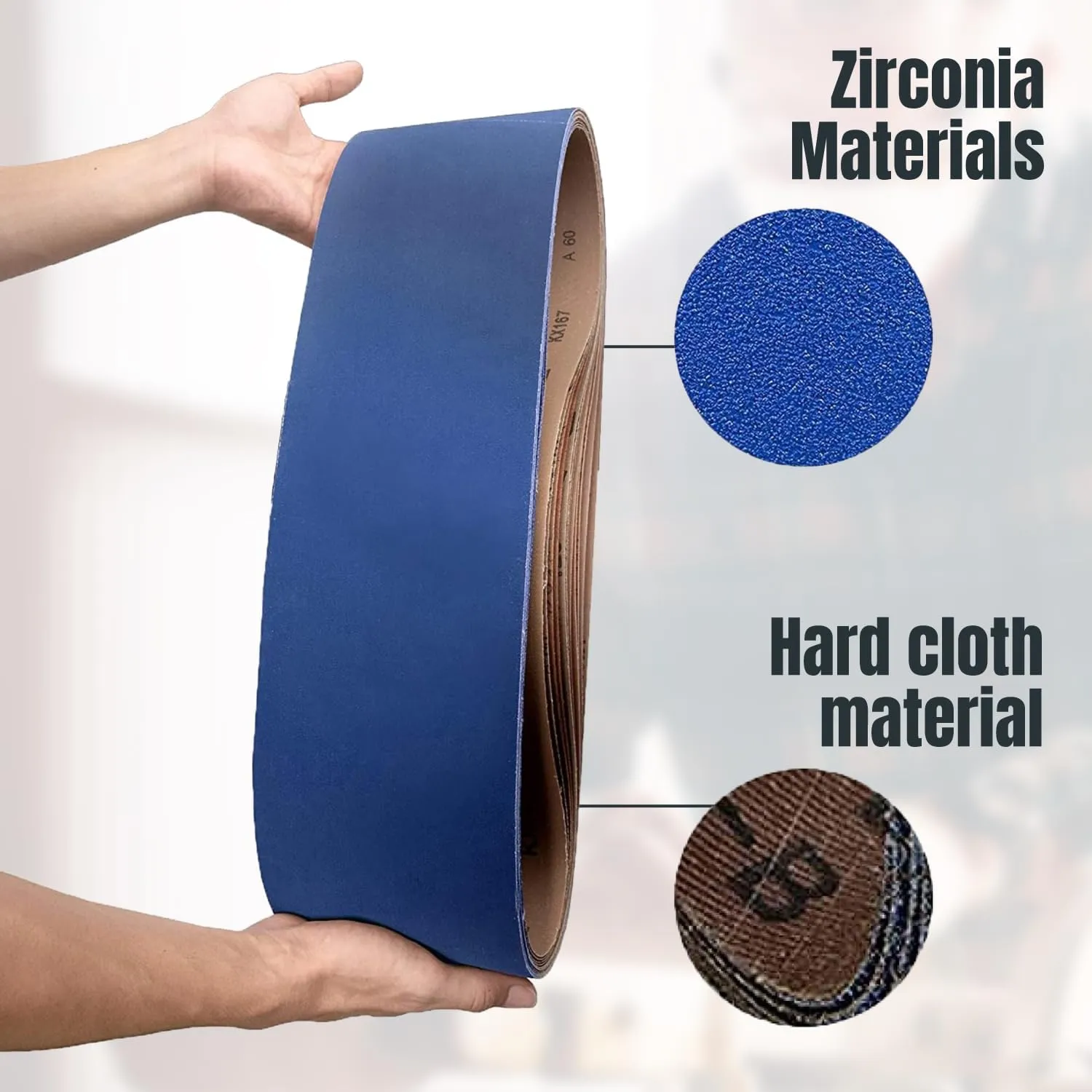 POWERTEC 6 x 48 Inch Zirconia Sanding Belts, 3 Each of 36/100/120 Grits, 9PK, Belt Sander Sanding Belt Assortment for Bench Sander, Belt and Disc sander, Woodworking, Metal Grinding (464801Z)