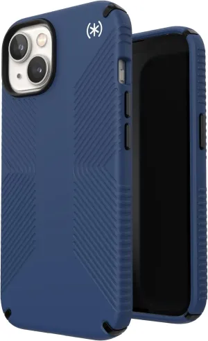 Presidio2 Grip Case for Apple iPhone 14 & 13 -Polycarbonate, Shock-Absorbent (Blue)
