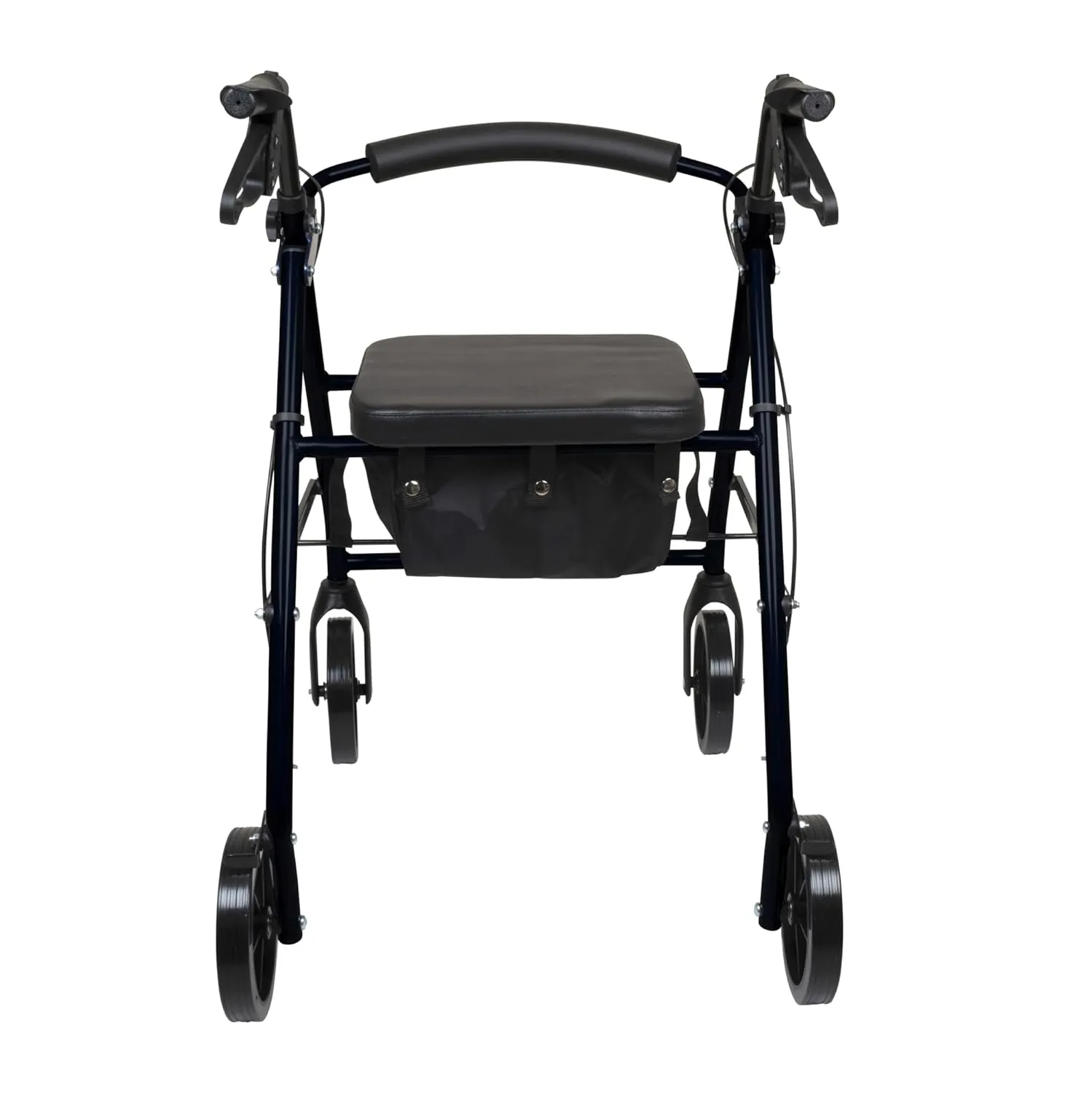 ProBasics 4 Wheel Medical Rolling Walker with Wheels, Seat, Backrest and Storage Pouch - Rollator Walker for Seniors- Durable Aluminum Frame Supports up to 300 lbs, 8-inch Wheels, Black