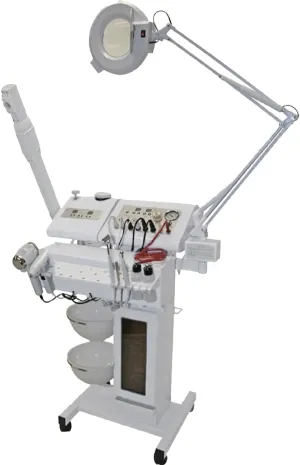 Professional 14-in-1 Facial Machine, Multifunction Spa Equipment with Microdermabrasion, Steamer, Magnifying Lamp