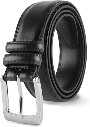 Prospero Comfort Men's Genuine Leather Belt 'ALL LEATHER' Classic Dress Casual Double Stitch 35mm