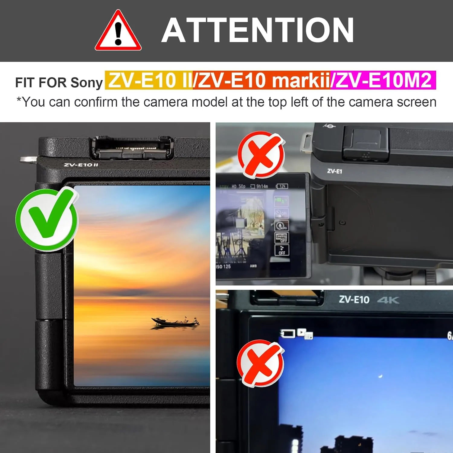 Protective Camera Case Kit for Sony ZV-E10 II Mirrorless Camera,For Sony ZVE10II Half Case ZV-E10II Camera Cover With 16-50MM Front Lens Cap With Shoulder Strap-CHOC