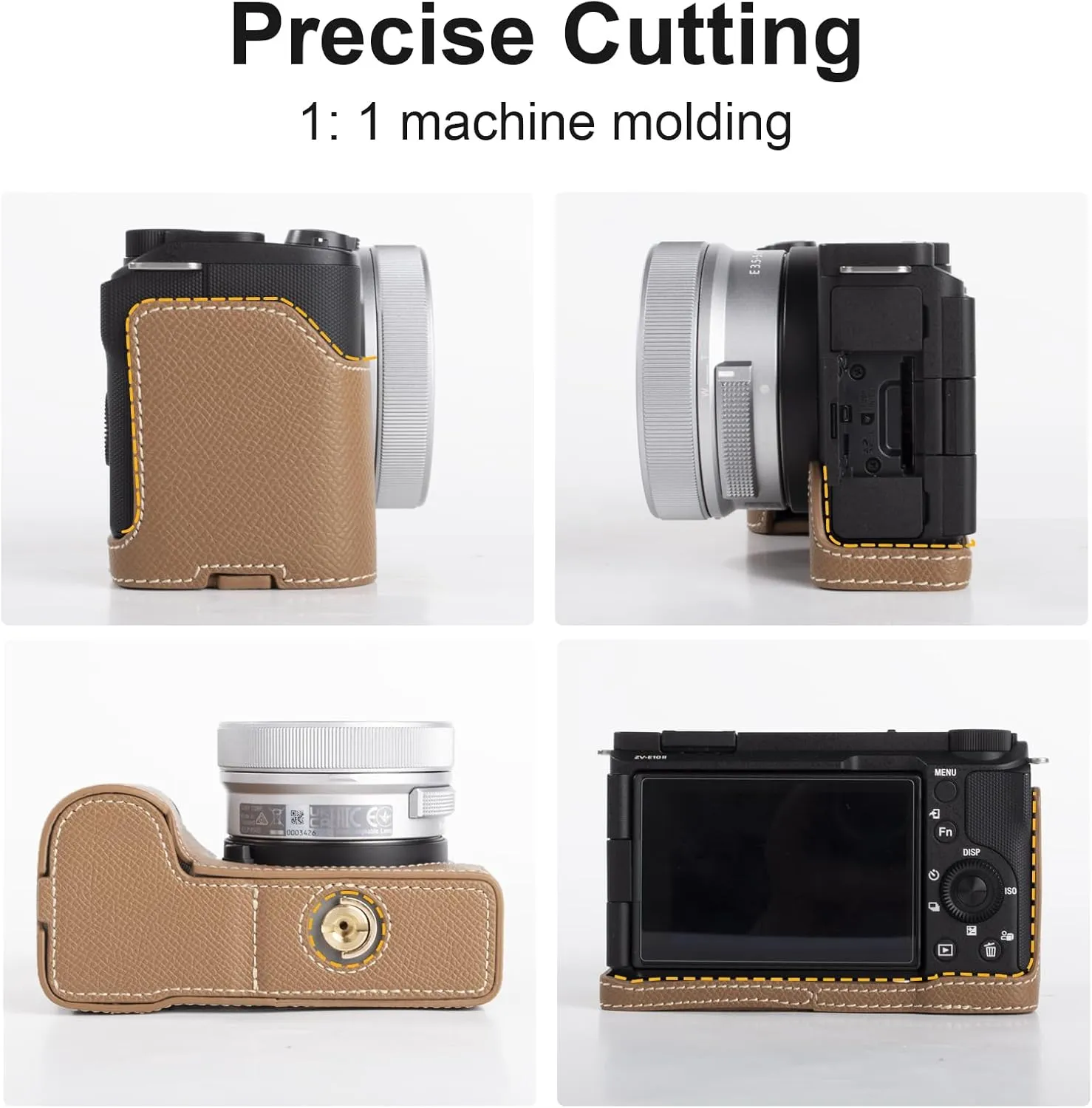 Protective Camera Case Kit for Sony ZV-E10 II Mirrorless Camera,For Sony ZVE10II Half Case ZV-E10II Camera Cover With 16-50MM Front Lens Cap With Shoulder Strap-CHOC
