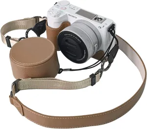 Protective Camera Case Kit for Sony ZV-E10 II Mirrorless Camera,For Sony ZVE10II Half Case ZV-E10II Camera Cover With 16-50MM Front Lens Cap With Shoulder Strap-CHOC