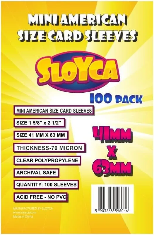 Protective Cases Mini American 41 x 63 mm Pack of 100