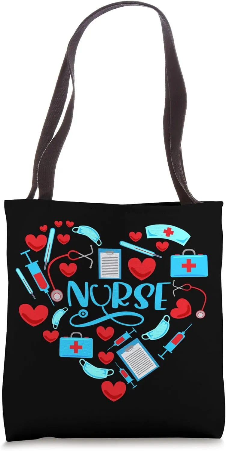 Proud Nurse Heart Nursing Tools Nurse Healthcare Profession Tote Bag