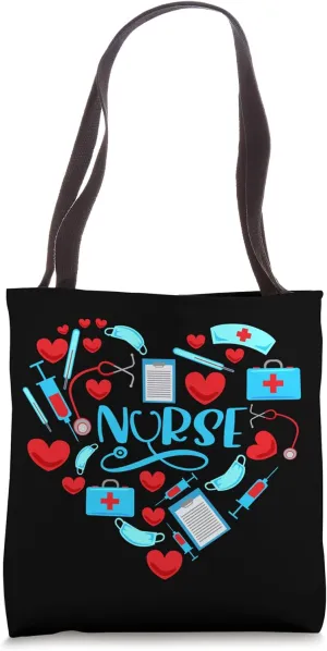 Proud Nurse Heart Nursing Tools Nurse Healthcare Profession Tote Bag