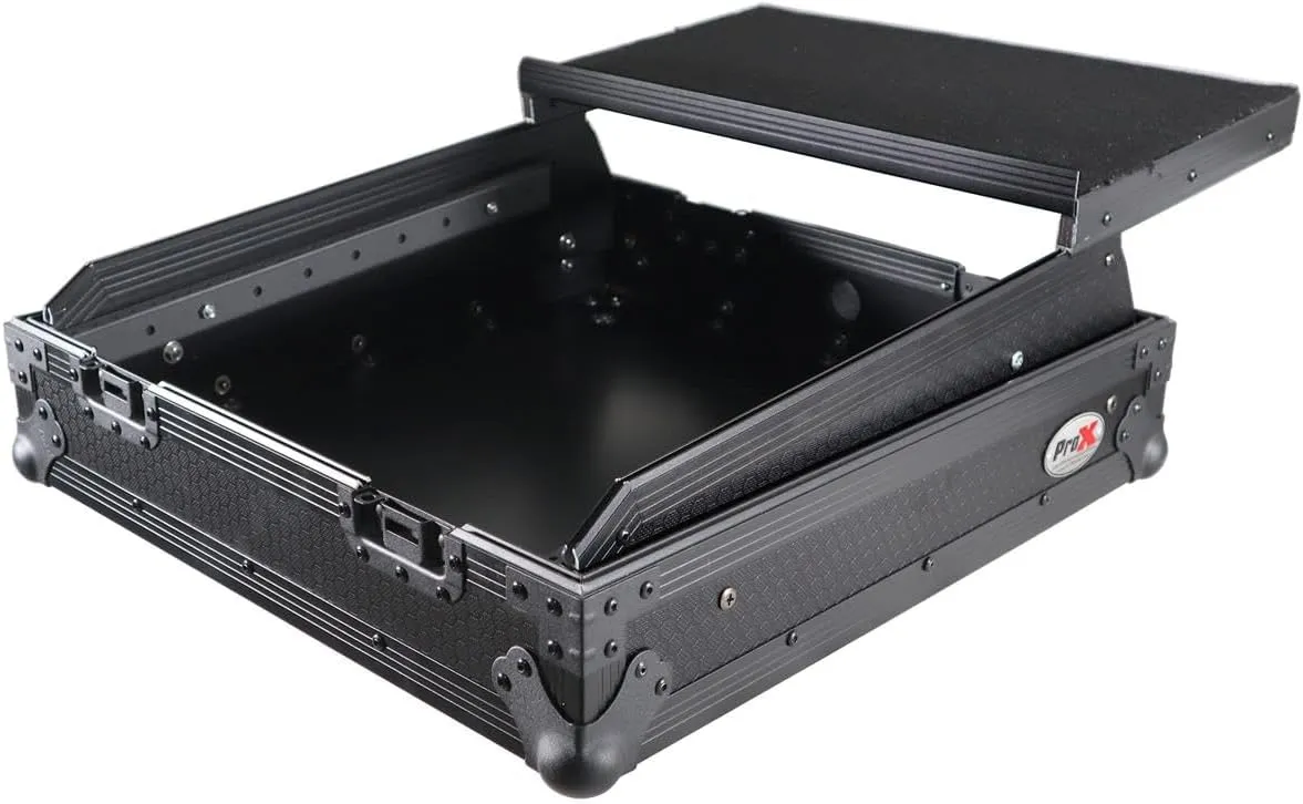 ProX 10U Top Mount 19" Slanted Black on Black Mixer Case - XS-19MIXLTBL
