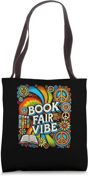 Psychedelic Book Fair for Avid Readers Bookaholic Librarian Tote Bag