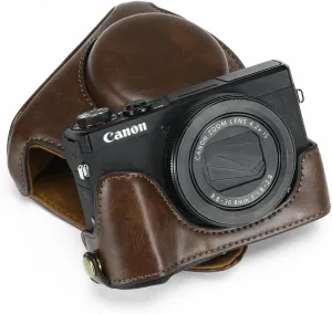 PU Leather Camera Case for Canon Powershot G7X Mark III/II DSLR Camera Bag