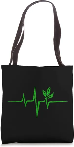 Pulse, green, heartbeat, vegan, plant, nature, environment Tote Bag