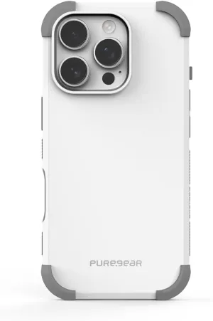 PureGear DualTek Case for Apple iPhone 16 Pro (2024) 6.3", Military Tested and Approved Protection, Heavy-Duty Durable Protective iPhone 16 Pro Case, Drop Test Certification of 20ft, White