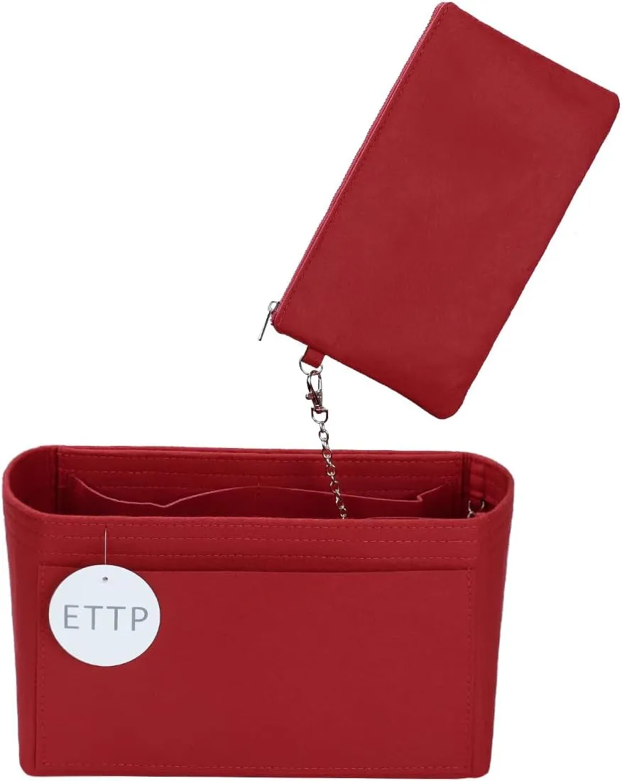 Purse Organizer Insert For Handbags, Tote Bag Organizer Insert, Handbag Organizer For Tote & Handbags, Compatible with Neverful Speedy and More (Slender Medium,Red)