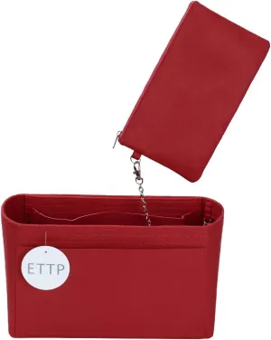 Purse Organizer Insert For Handbags, Tote Bag Organizer Insert, Handbag Organizer For Tote & Handbags, Compatible with Neverful Speedy and More (Slender Medium,Red)